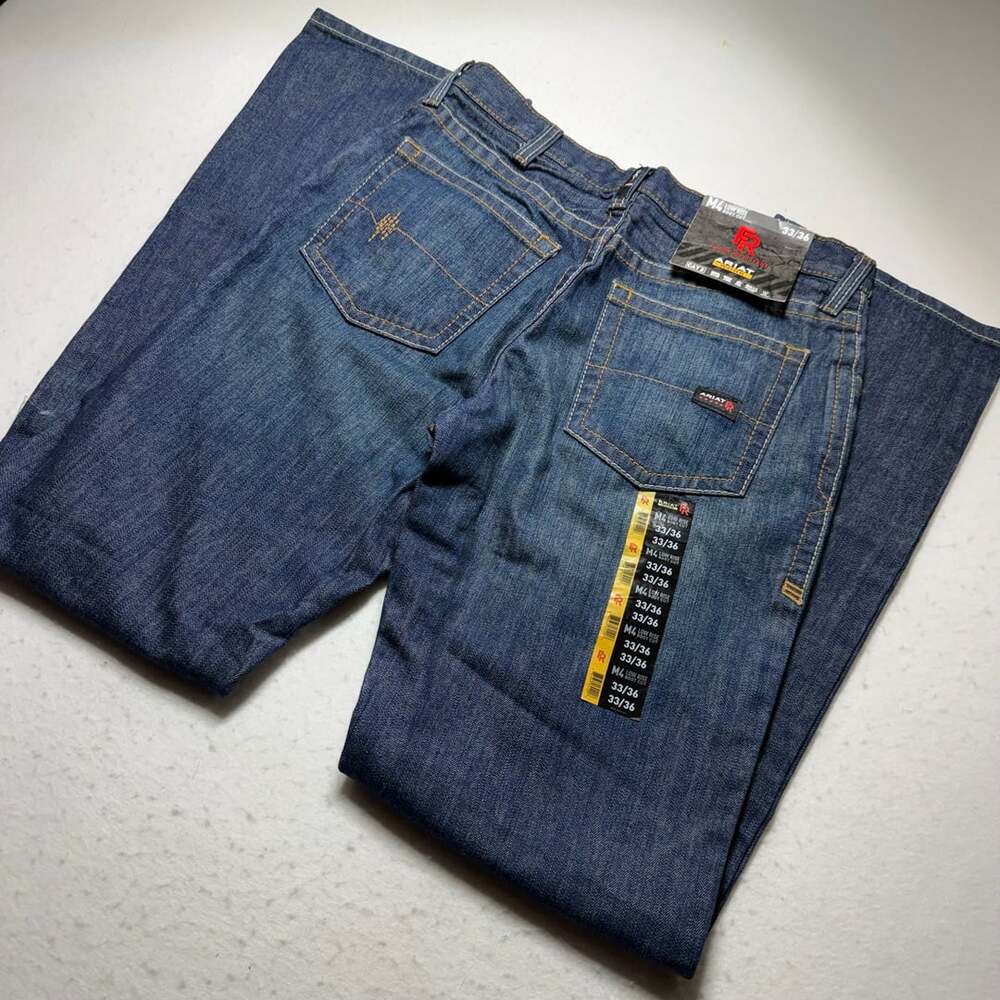 Ariat Men's FR M4 Low Rise Boot Cut Jeans Size 33x36